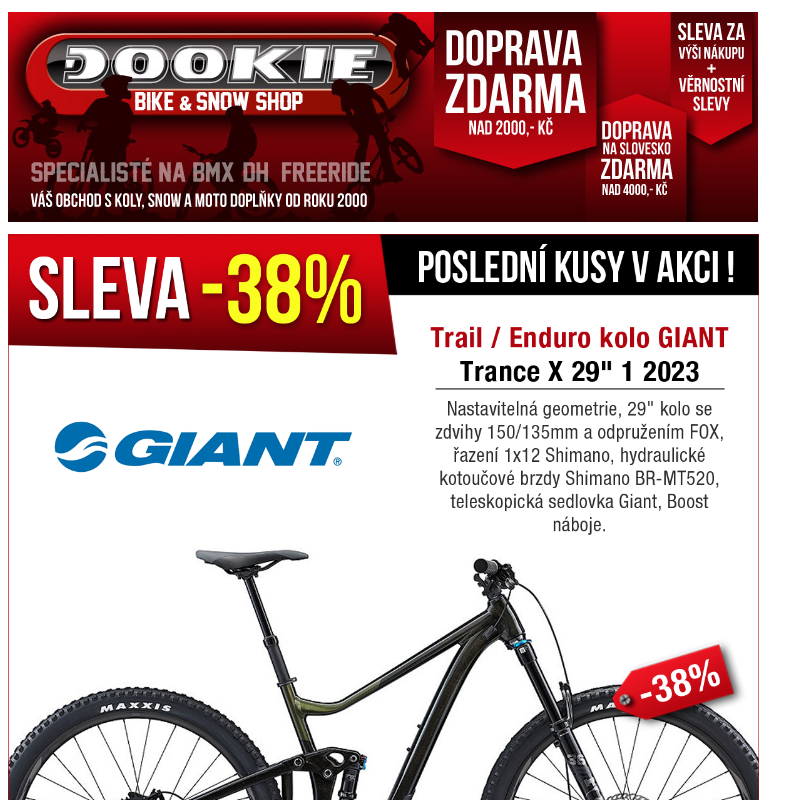 DOOKIE.cz | SLEVY až -39% na kola GIANT. Poslední kusy v akci!