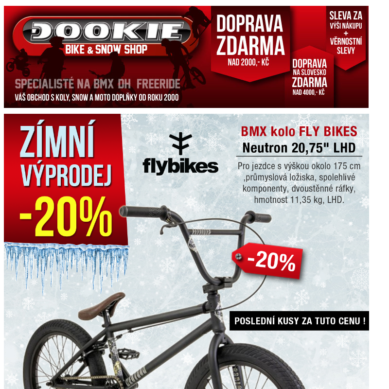 DOOKIE.cz | Sleva -20% na Freestyle BMX kola FLY BIKES - POSLEDNÍ KUSY ZA TUTO CENU !