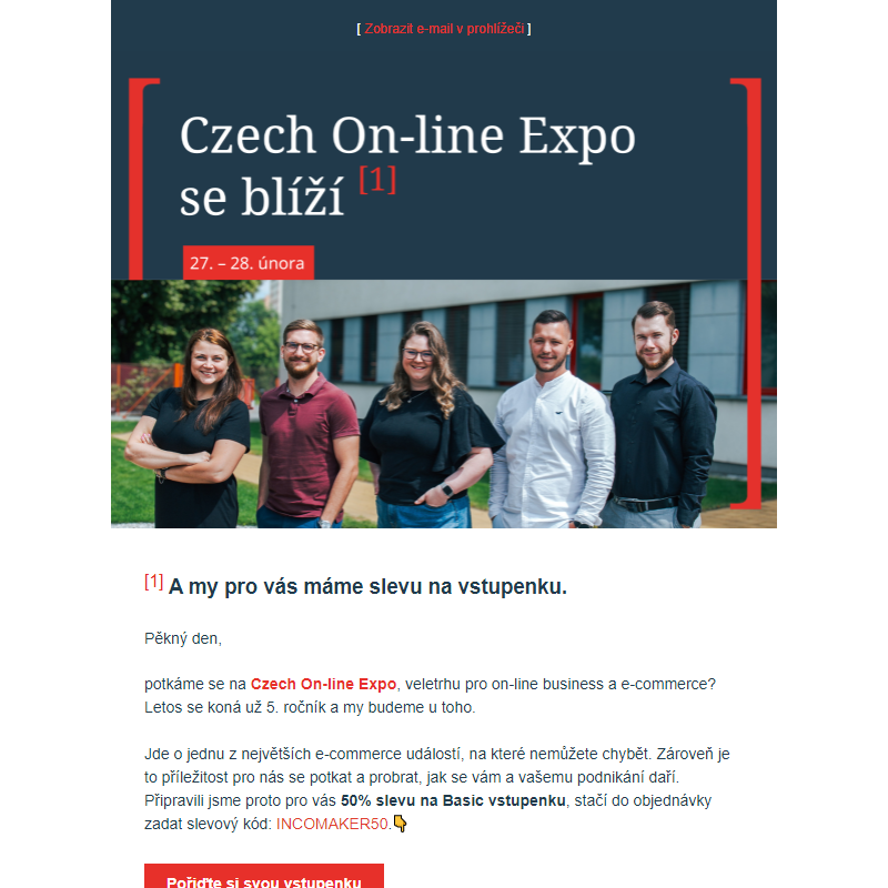 Získejte vstupenku na Czech On-line Expo s 50% slevou