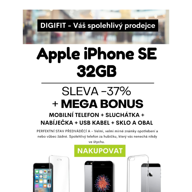 Apple iPhone SE od 2899,-Kč _ _ + štědrý bonus - POSLEDNÍ KUSY