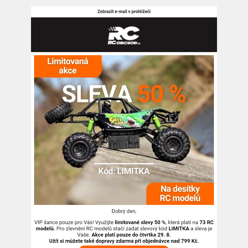 SLEVA 50 % na 73 RC modelů.