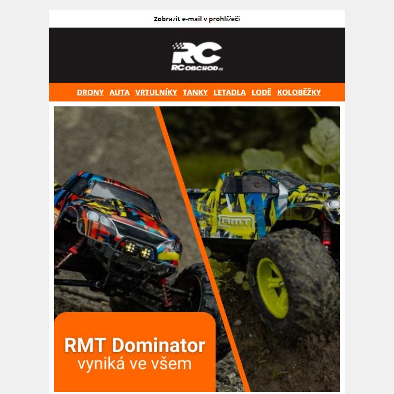 RC auta RMT Dominator pro naprostou jízdní dominanci._