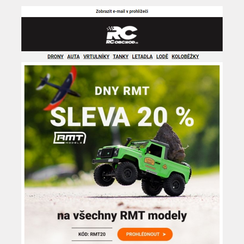 RC modely od RMT se SLEVOU 20 %.