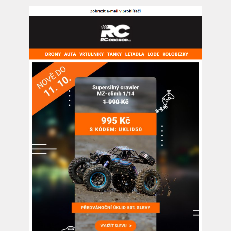 Prodlužujeme 50% SLEVU na RC modely do 11. 10.