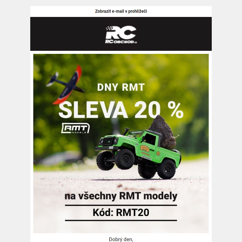 Limitovaná akce: SLEVA 20 % na RC modely od RMT models.