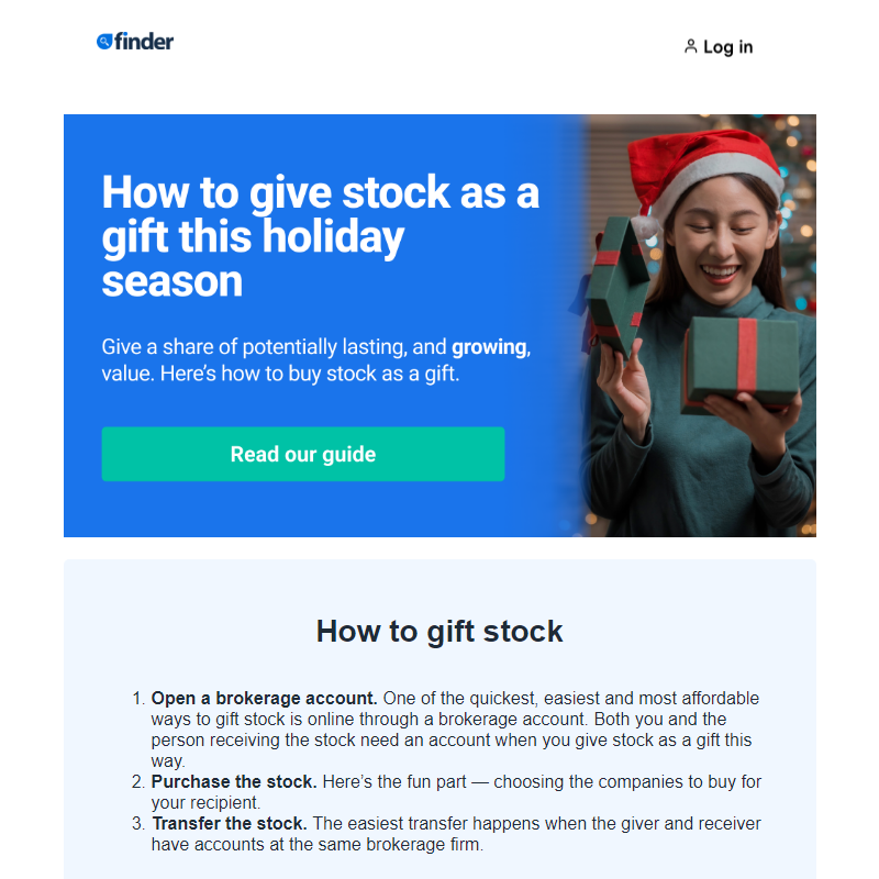 Looking for a unique holiday gift idea? Consider giving stock! _