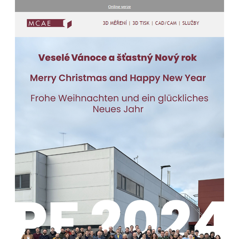 MCAE Systems vám přeje veselé Vánoce a šťastný nový rok 2024