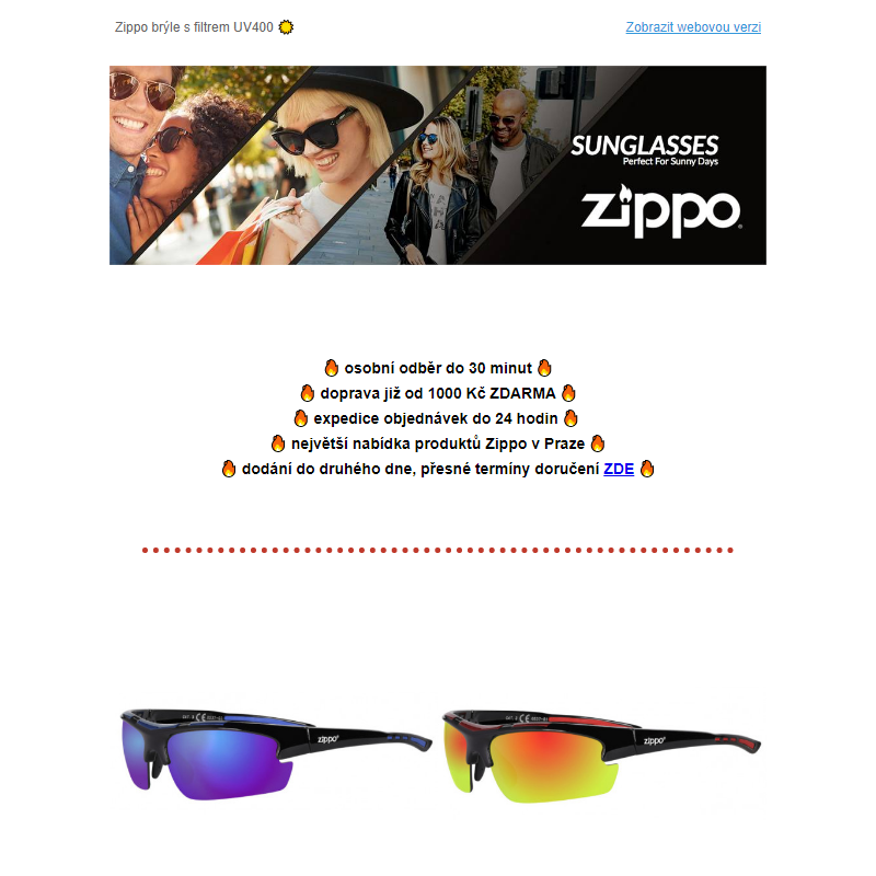 Nové sportovní i módní brýle Zippo ___
