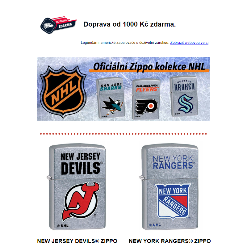 _ Zippo hokejová kolekce NHL _