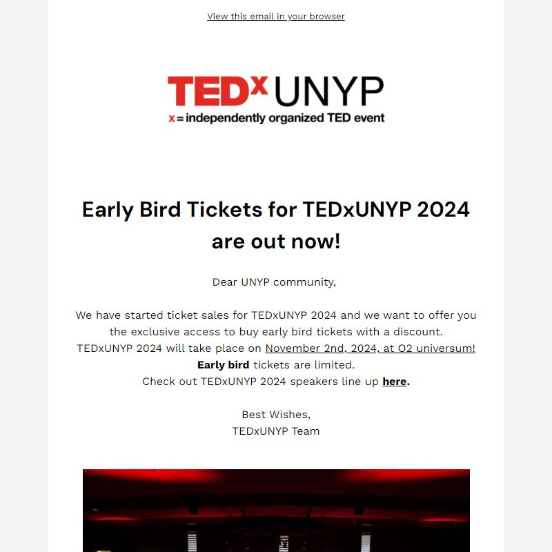 Early Bird tickets for TEDxUNYP 2024