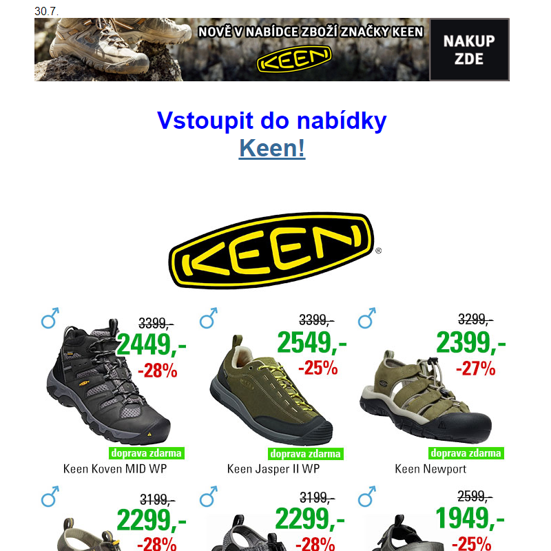 Zebra Store - Nově v nabídce zboží Keen na ZebraStore.cz!