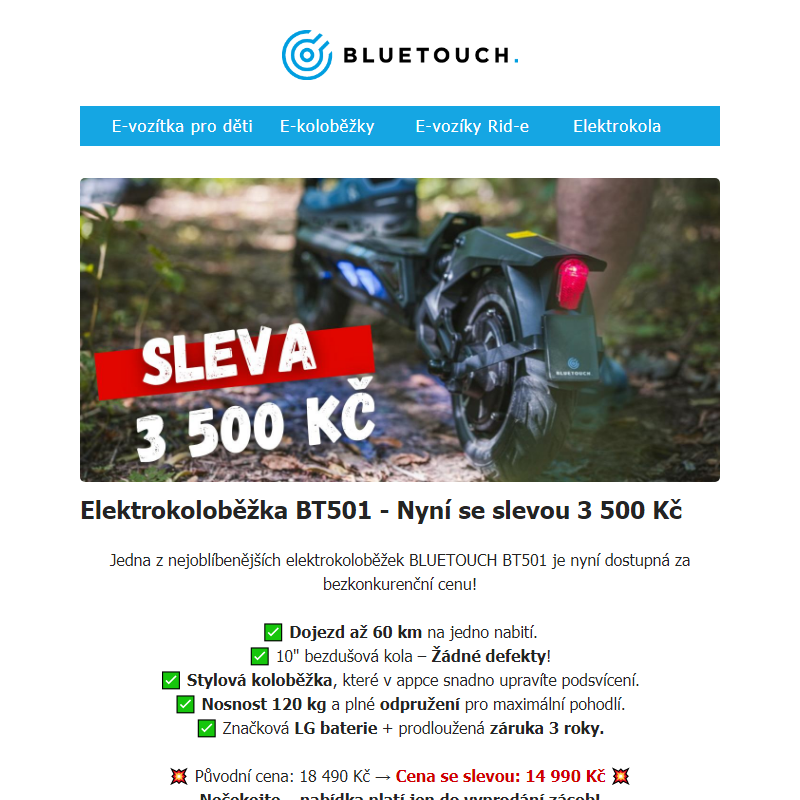 _ 3 500 Kč sleva na elektrokoloběžku? Jen do vyprodání! 