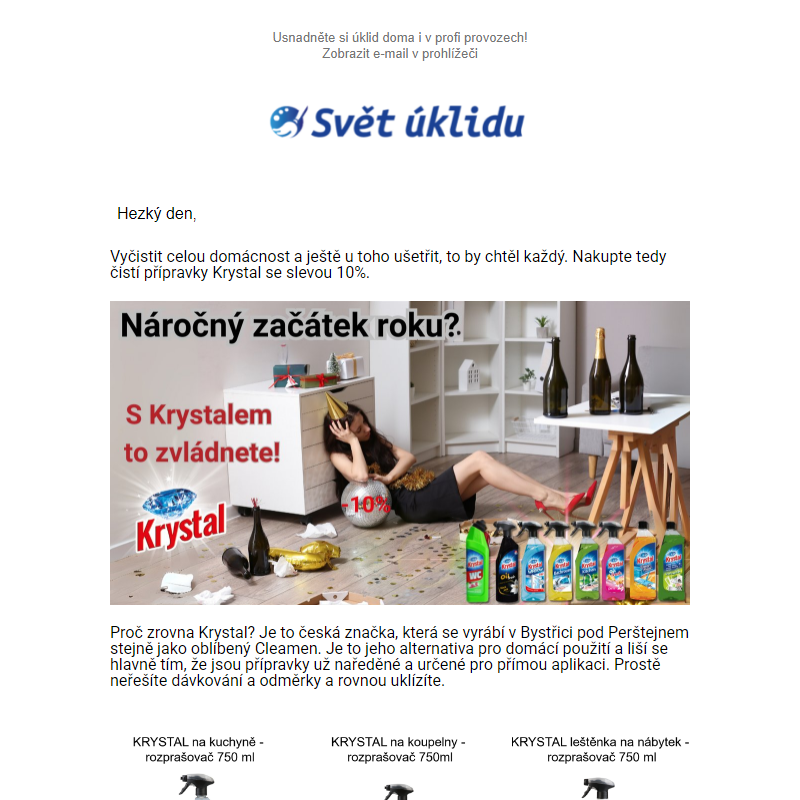 Krystal - sleva na české čistící přípravky 