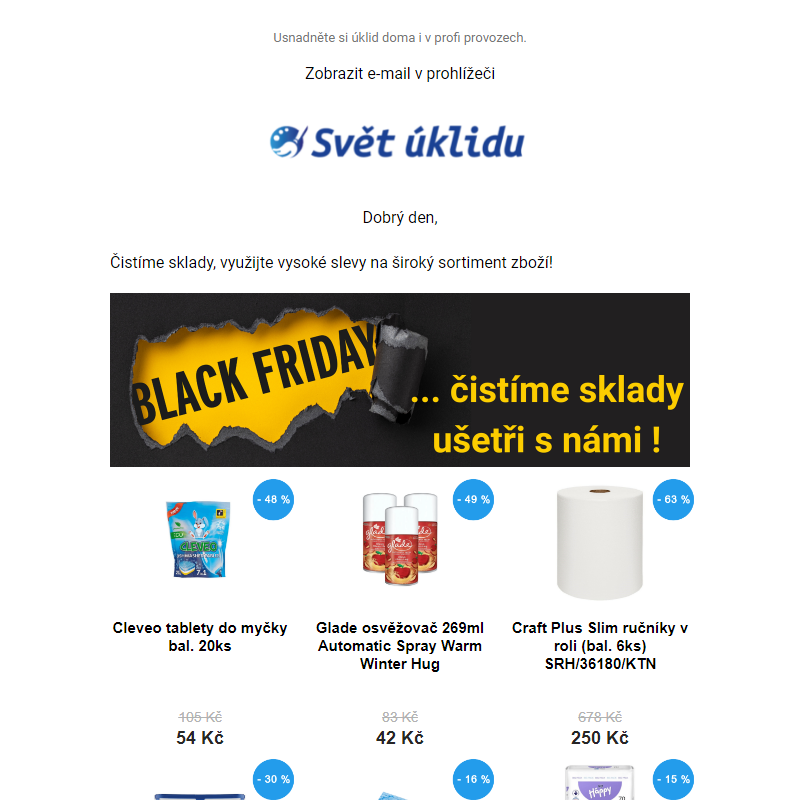 Black Friday čistíme sklady