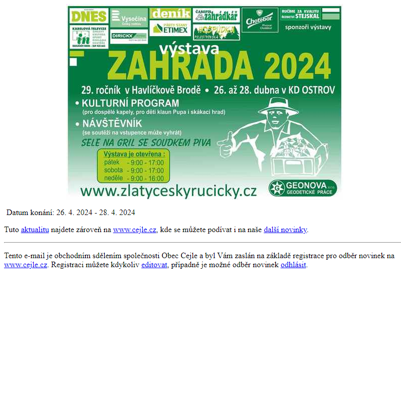 Výstava ZAHRADA 2024