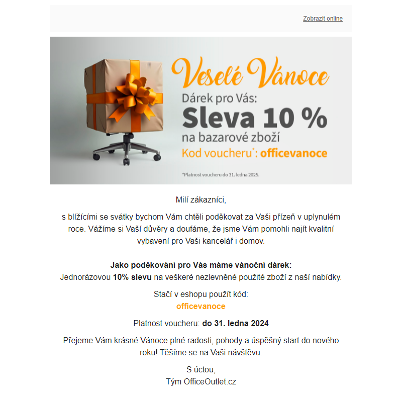 Přijměte náš vánoční dárek: 10 % na bazarové zboží!