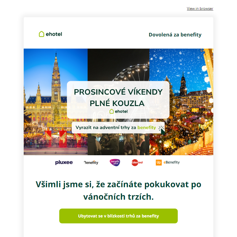 Adventní víkend za benefity včetně dopravy_