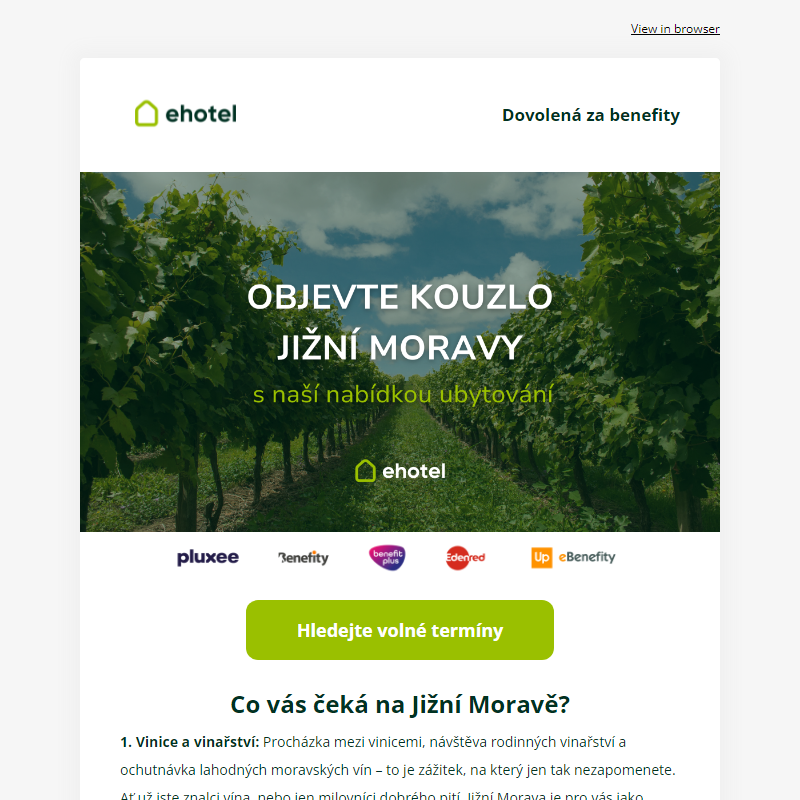 Léto na Moravě: Víno, památky a ubytování za benefity