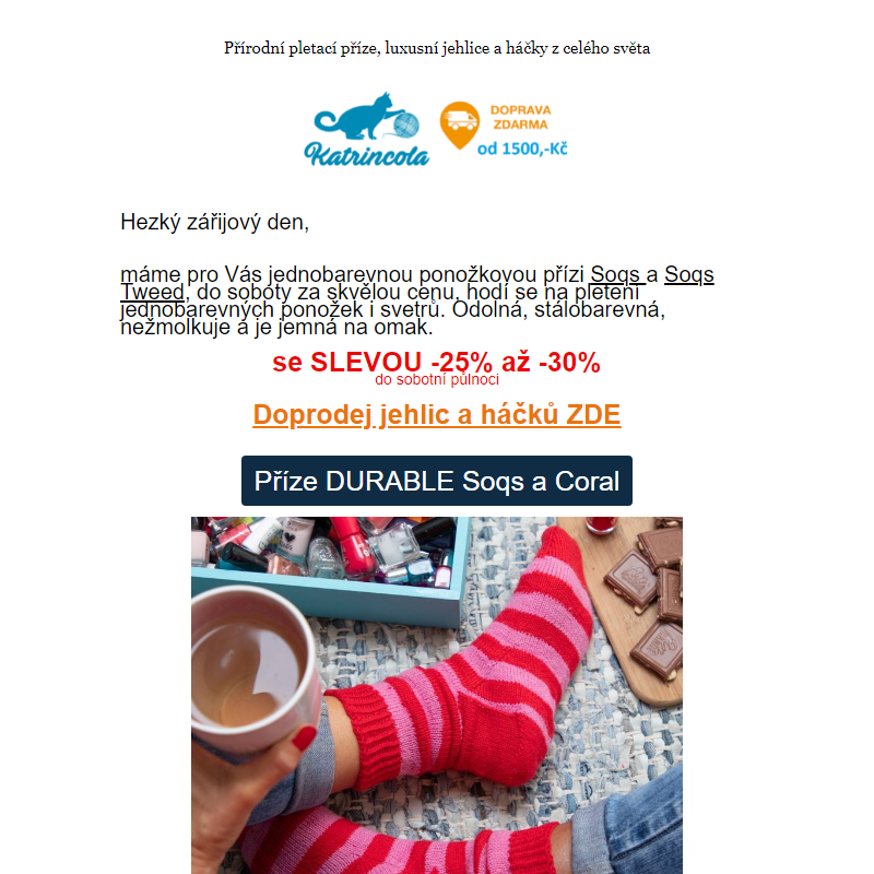 -25% SLEVA na ponožkovou jednobarevnu SOQS a 