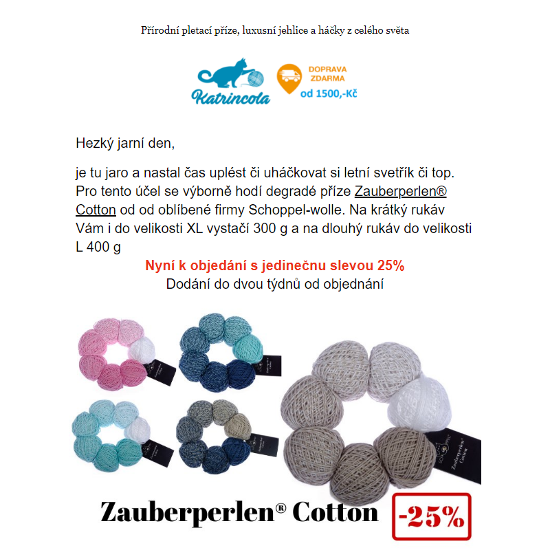 Letní příze -25% Zauberperlen® Cotton od Schoppel-wolle