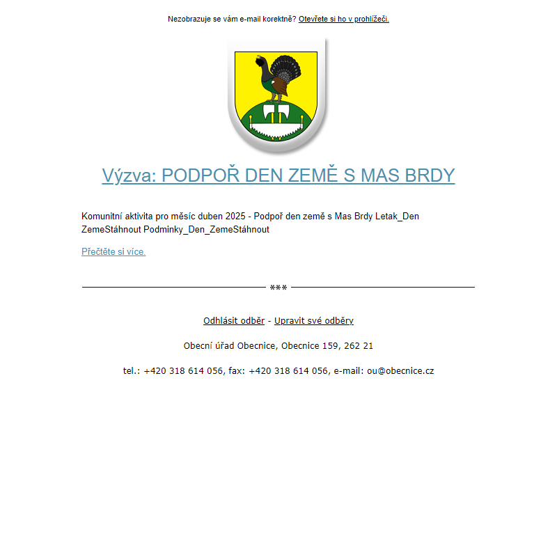 Novinka: Výzva: PODPOŘ DEN ZEMĚ S MAS BRDY