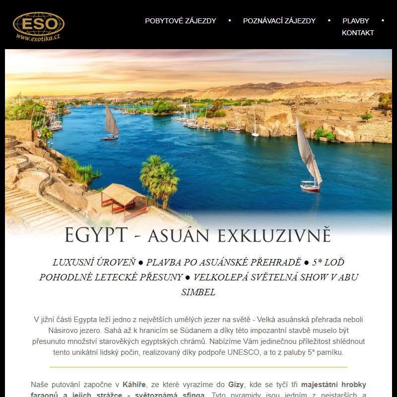 Novinka! Egypt - Asuán exkluzivně