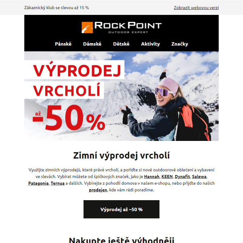 Zimní výprodej vrcholí: až –50 %