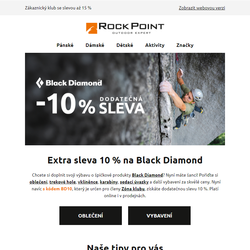 Extra sleva 10 % na Black Diamond