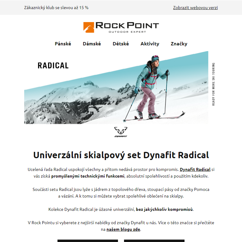 Dynafit Radical: univerzální skialpový set