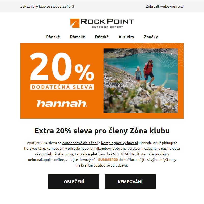 Extra 20% sleva pro členy Zóna klubu