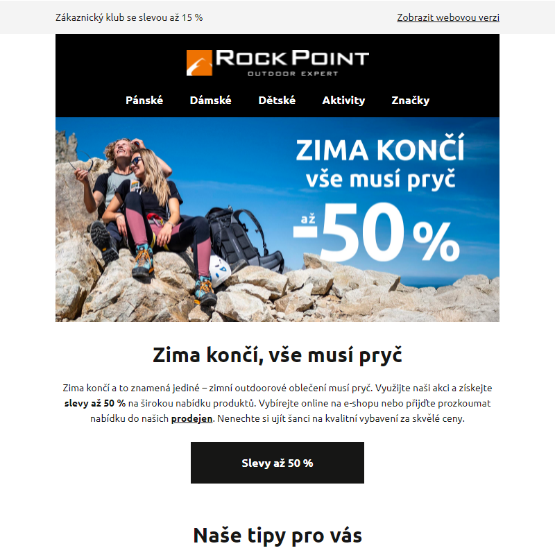 Zima končí, vše musí pryč: až –50 %