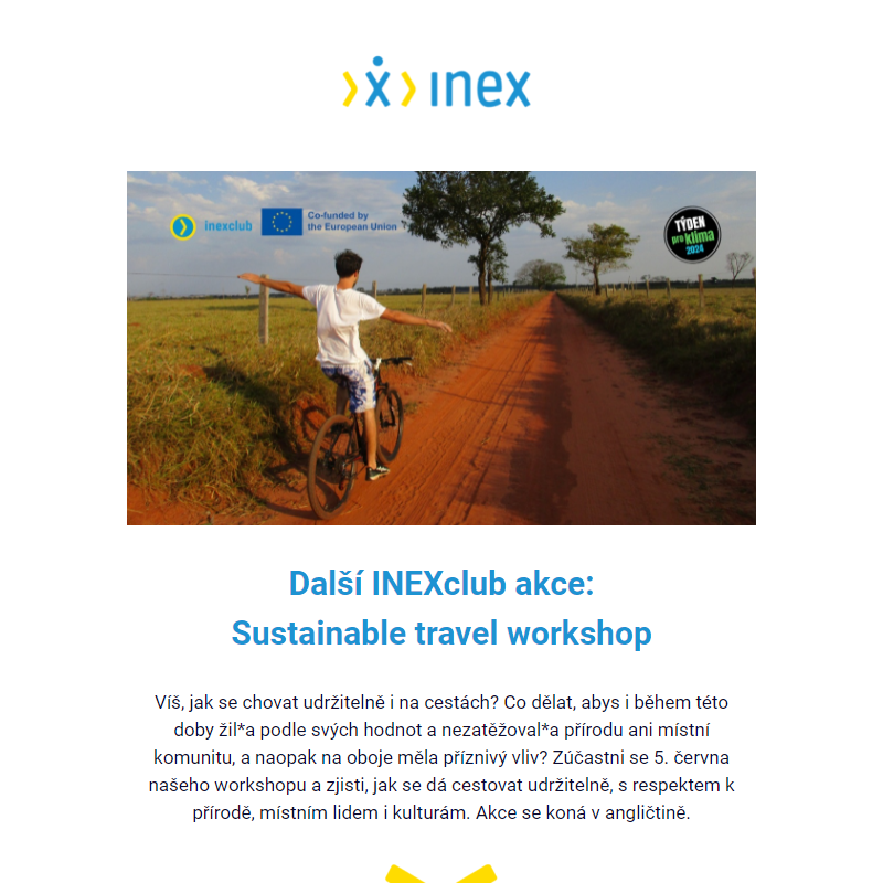 Další INEXclub akce: Sustainable travel workshop