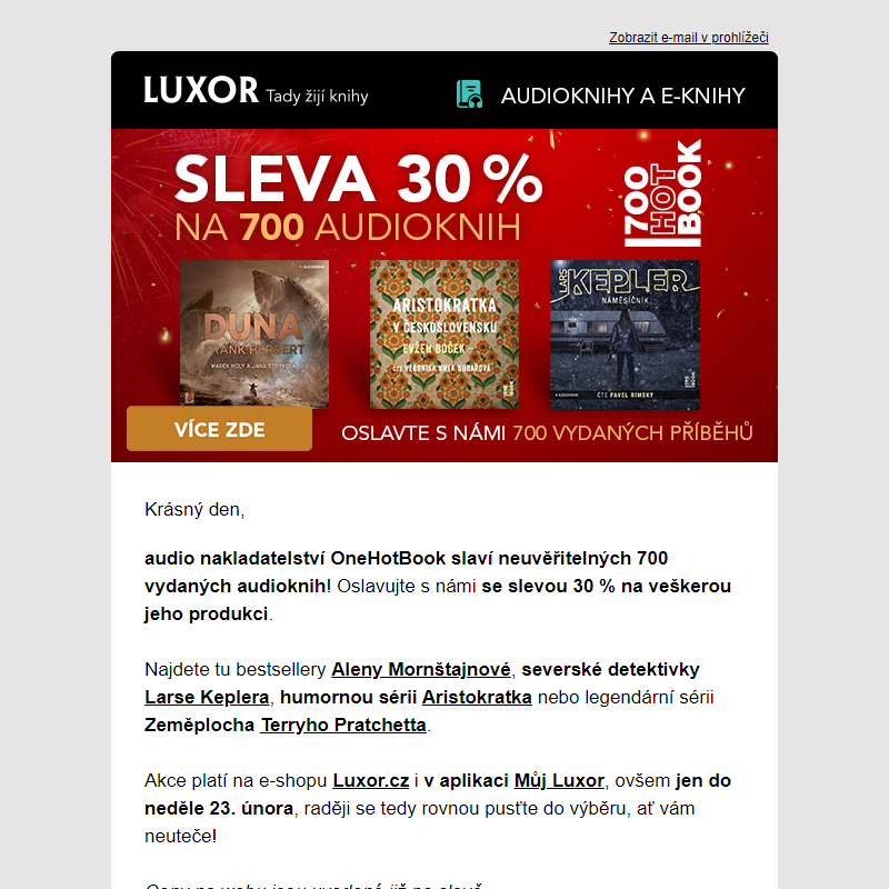 30 % na všechny audioknihy od OneHotBook! _