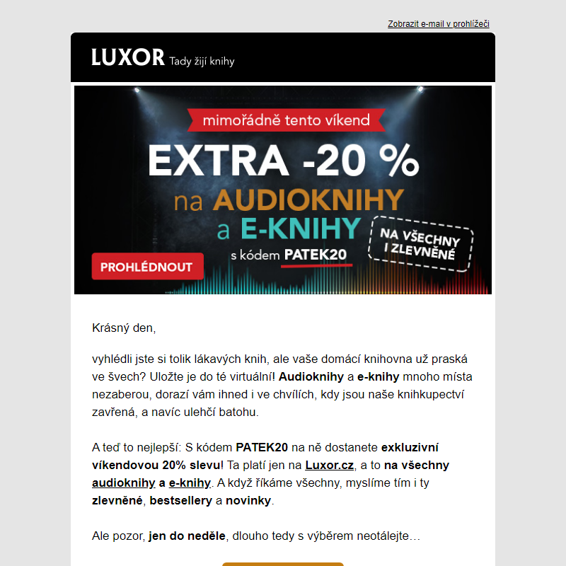 Extra 20% sleva na e-knihy a audioknihy!