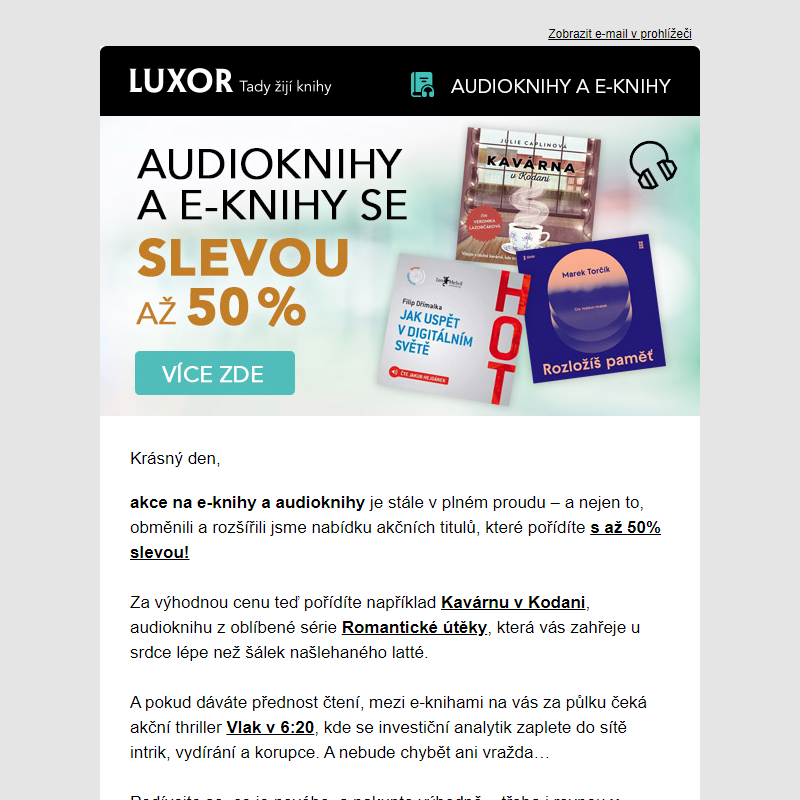 Nyní ještě více audio a e-knih s až 50% slevou!