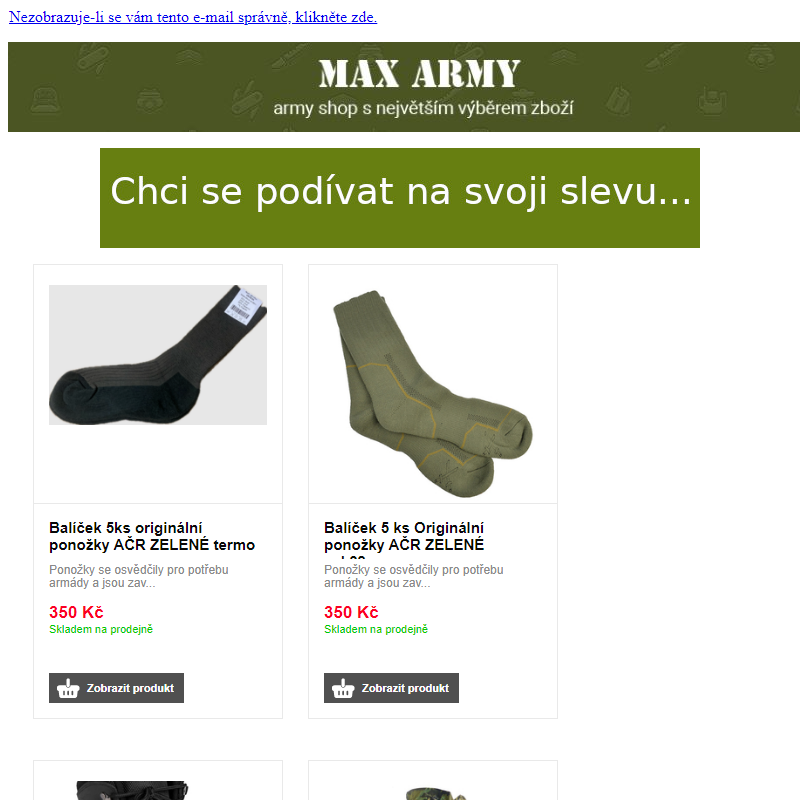 Armádní originály - až 50% sleva