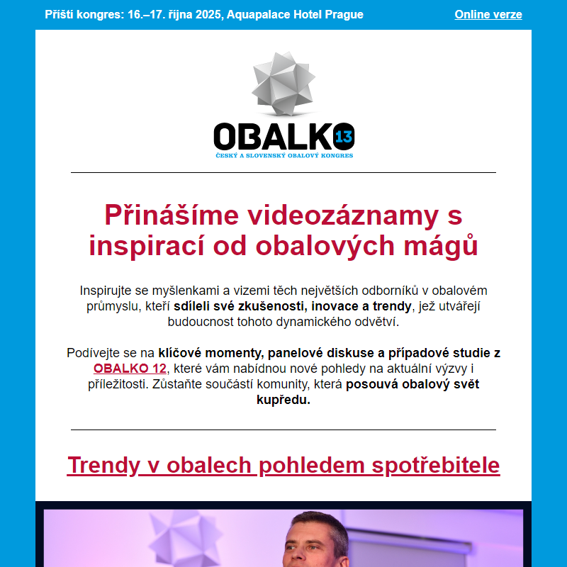 OBALKO 12: Nechte se inspirovat videozáznamy od obalových expertů