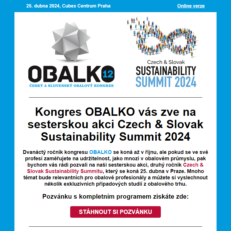 Zveme vás na sesterskou akci Sustainability Summit, která se koná už 25. dubna