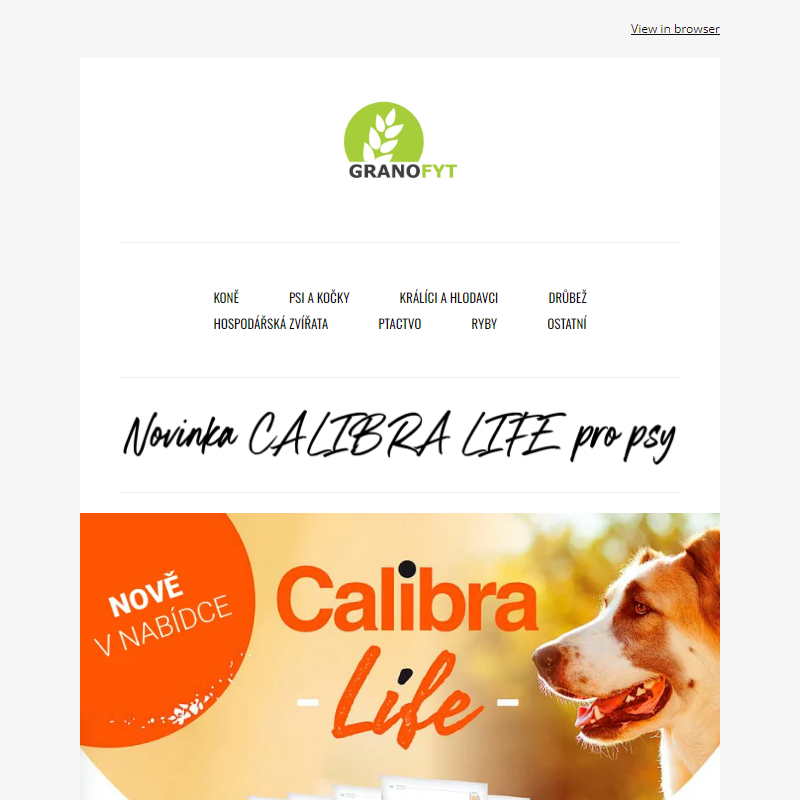 Novinka v nabídce - CALIBRA LIFE pro psy - Granofyt.cz