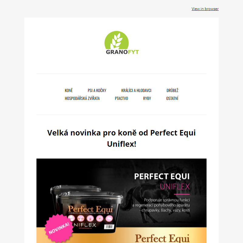 Velká novinka pro koně od Perfect Equi - Uniflex!