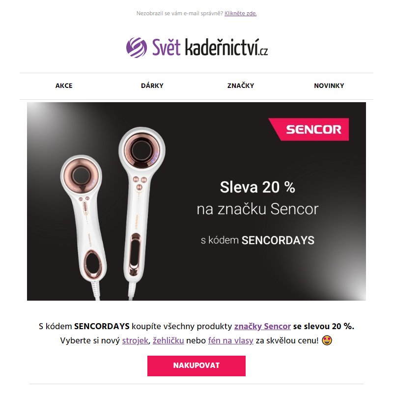 Sencor se slevou 20 % _