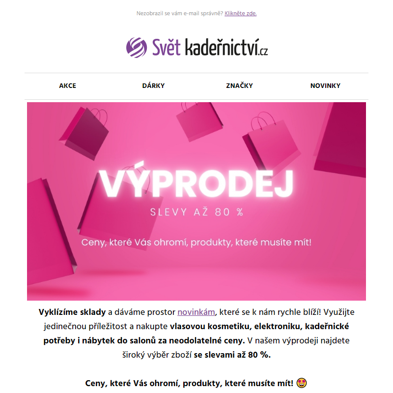 Výprodej - slevy až 80 % _