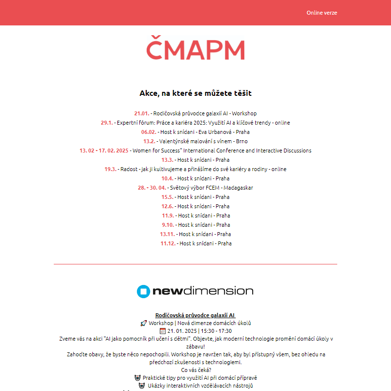 Newsletter ČMAPM