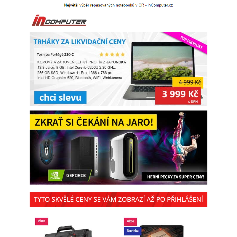 Trháky za likvidační ceny - inComputer.cz - obchodní sdělení