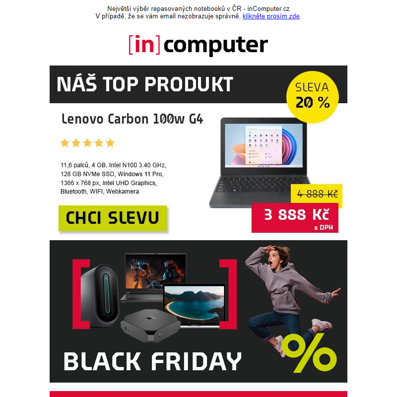 BLACK FRIDAY vrcholí! Slevy až 42 % - inComputer.cz - obchodní sdělení