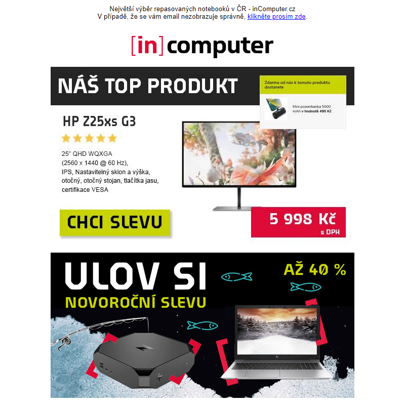 Novoroční MEGA výprodej - slevy až 80 % - inComputer.cz - obchodní sdělení