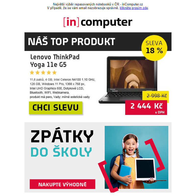 Vybav se do školy s brutálními slevami až 50% - inComputer.cz - obchodní sdělení