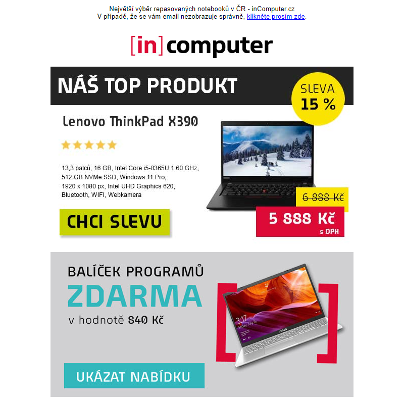 Ušetřete až 49 % v naší Cenové polepšovně! - inComputer.cz - obchodní sdělení