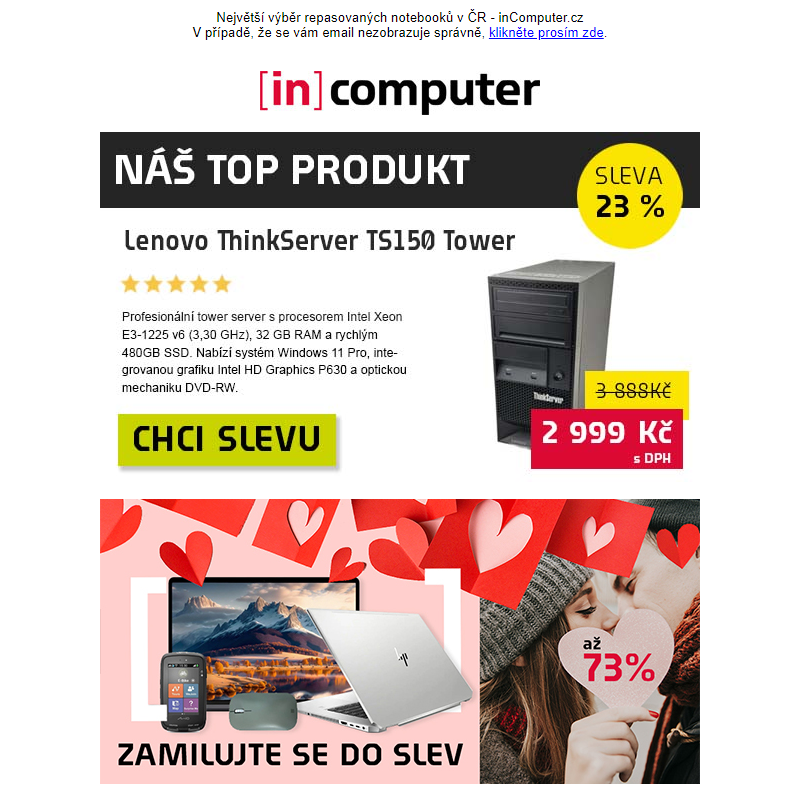 Valentýnské slevy až 73 % - vyber si ten svůj! __ - inComputer.cz - obchodní sdělení