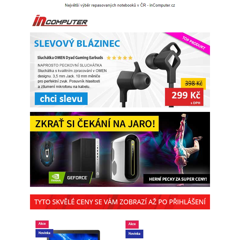 SLEVOVÝ BLÁZINEC- inComputer.cz - obchodní sdělení